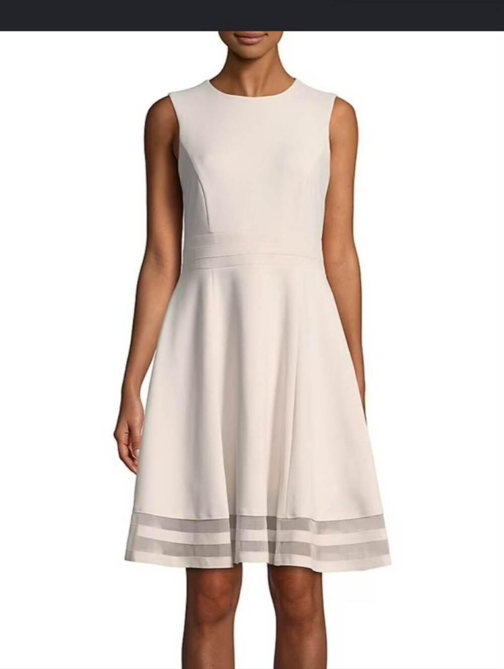 Calvin Klein Fit & Flare Blush Pink Color Sleeveless Midi Dress, Size 12 - Picture 2 of 8